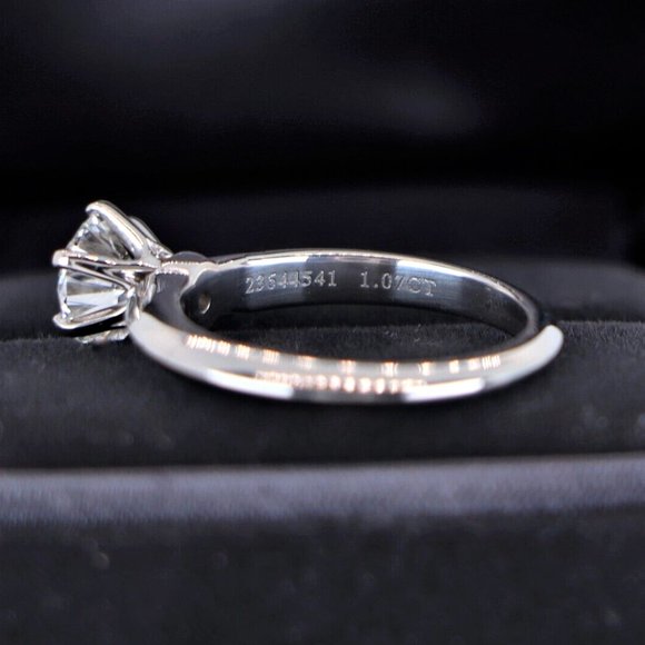 19554 Tiffany & Co. Platinum 1.07ct F VS2 Round Diamond Engagement Ring 6 - Picture 5 of 7